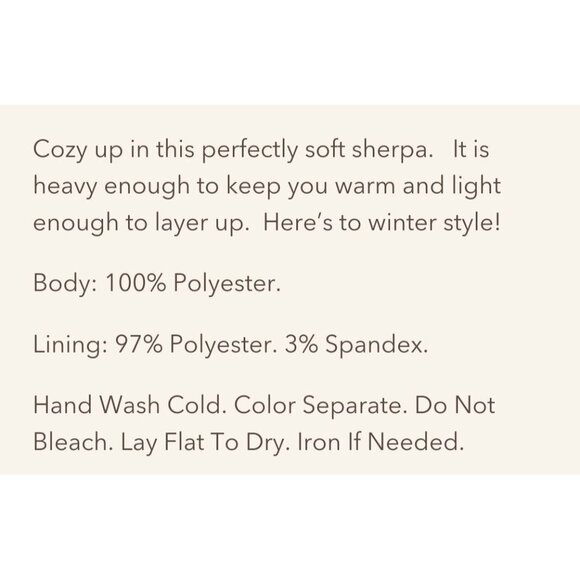 Betsy's Boutique Shop Ivory Sherpa Pullover 1/4 Zip Sweater Top M - Picture 7 of 7